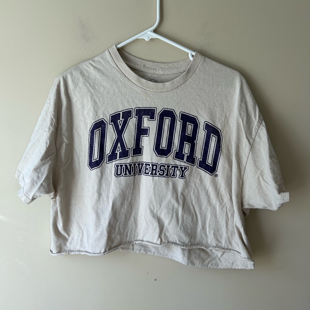 Oxford University Beige Crop Top